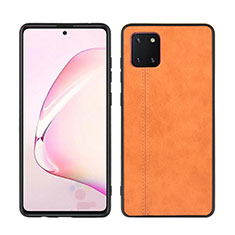 Custodia Silicone Morbida In Pelle Cover per Samsung Galaxy A81 Arancione