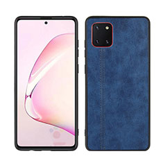 Custodia Silicone Morbida In Pelle Cover per Samsung Galaxy A81 Blu