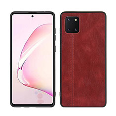 Custodia Silicone Morbida In Pelle Cover per Samsung Galaxy A81 Rosso Rosa