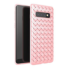 Custodia Silicone Morbida In Pelle Cover per Samsung Galaxy S10 Plus Oro Rosa