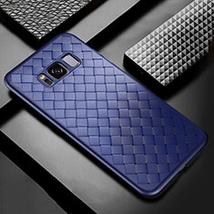 Custodia Silicone Morbida In Pelle Cover per Samsung Galaxy S8 Blu