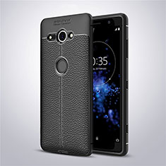 Custodia Silicone Morbida In Pelle Cover per Sony Xperia XZ2 Compact Nero