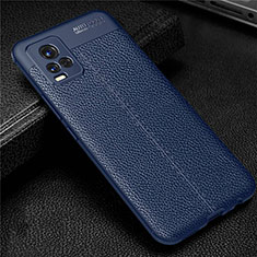 Custodia Silicone Morbida In Pelle Cover per Vivo V20 Blu