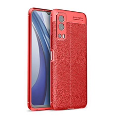 Custodia Silicone Morbida In Pelle Cover per Vivo Y75s 5G Rosso