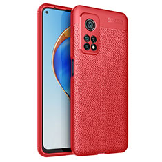 Custodia Silicone Morbida In Pelle Cover per Xiaomi Mi 10T Pro 5G Rosso