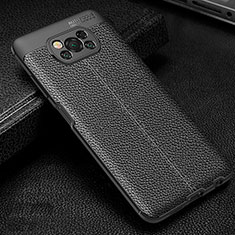 Custodia Silicone Morbida In Pelle Cover per Xiaomi Poco X3 Pro Nero