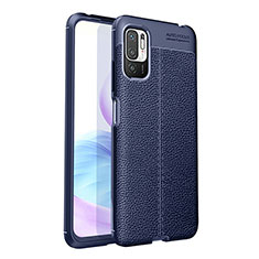 Custodia Silicone Morbida In Pelle Cover per Xiaomi Redmi Note 10T 5G Blu