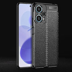 Custodia Silicone Morbida In Pelle Cover per Xiaomi Redmi Note 12 Turbo 5G Nero