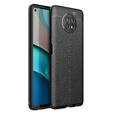 Custodia Silicone Morbida In Pelle Cover per Xiaomi Redmi Note 9 5G Nero