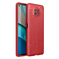 Custodia Silicone Morbida In Pelle Cover per Xiaomi Redmi Note 9T 5G Rosso