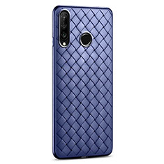 Custodia Silicone Morbida In Pelle Cover S01 per Huawei P30 Lite XL Blu