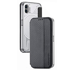 Custodia Silicone Morbida In Pelle Cover S01 per Nothing Phone 2 Nero