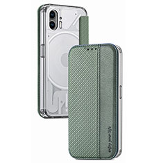 Custodia Silicone Morbida In Pelle Cover S01 per Nothing Phone 2 Verde