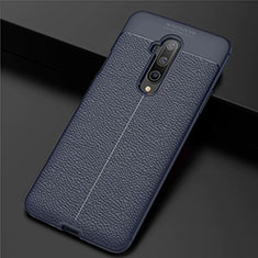 Custodia Silicone Morbida In Pelle Cover S01 per OnePlus 7T Pro 5G Blu