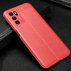 Custodia Silicone Morbida In Pelle Cover S01 per Oppo A16 Rosso