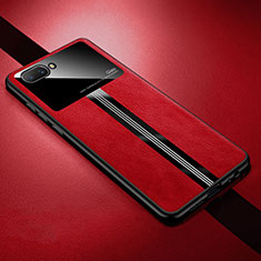 Custodia Silicone Morbida In Pelle Cover S01 per Oppo A5 Rosso