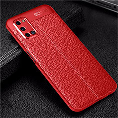 Custodia Silicone Morbida In Pelle Cover S01 per Oppo A52 Rosso