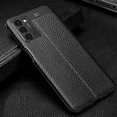 Custodia Silicone Morbida In Pelle Cover S01 per Oppo A55 5G Nero