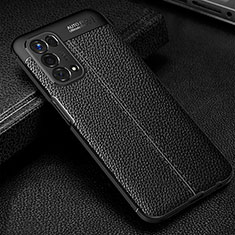 Custodia Silicone Morbida In Pelle Cover S01 per Oppo A74 5G Nero