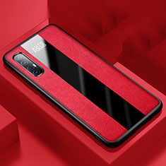 Custodia Silicone Morbida In Pelle Cover S01 per Oppo Find X2 Neo Rosso