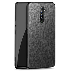 Custodia Silicone Morbida In Pelle Cover S01 per Oppo Reno2 Nero