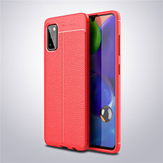 Custodia Silicone Morbida In Pelle Cover S01 per Samsung Galaxy A41 Rosso