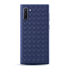 Custodia Silicone Morbida In Pelle Cover S01 per Samsung Galaxy Note 10 5G Blu