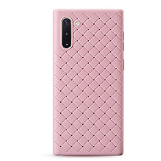 Custodia Silicone Morbida In Pelle Cover S01 per Samsung Galaxy Note 10 Oro Rosa