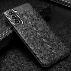 Custodia Silicone Morbida In Pelle Cover S01 per Samsung Galaxy S23 Plus 5G Nero