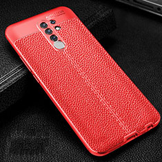 Custodia Silicone Morbida In Pelle Cover S01 per Xiaomi Poco M2 Rosso