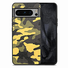 Custodia Silicone Morbida In Pelle Cover S01D per Google Pixel 8 Pro 5G Giallo