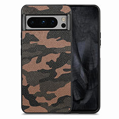 Custodia Silicone Morbida In Pelle Cover S01D per Google Pixel 8 Pro 5G Marrone