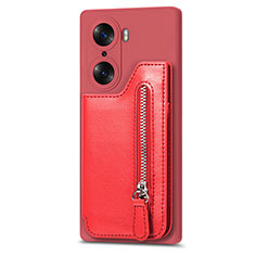 Custodia Silicone Morbida In Pelle Cover S01D per Huawei Honor 60 5G Rosso