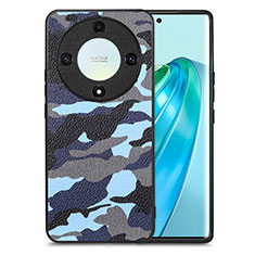 Custodia Silicone Morbida In Pelle Cover S01D per Huawei Honor Magic5 Lite 5G Blu