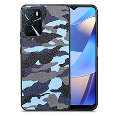 Custodia Silicone Morbida In Pelle Cover S01D per Oppo A54s Blu