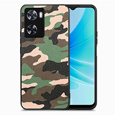 Custodia Silicone Morbida In Pelle Cover S01D per Oppo A77 4G Verde