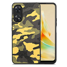 Custodia Silicone Morbida In Pelle Cover S01D per Oppo Reno8 T 4G Giallo