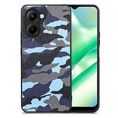 Custodia Silicone Morbida In Pelle Cover S01D per Realme C33 Blu