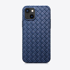 Custodia Silicone Morbida In Pelle Cover S02 per Apple iPhone 15 Blu