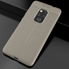 Custodia Silicone Morbida In Pelle Cover S02 per Huawei Mate 20 Oro