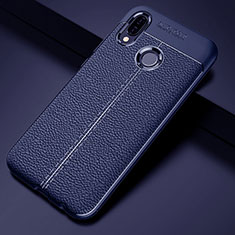 Custodia Silicone Morbida In Pelle Cover S02 per Huawei Nova 3e Blu