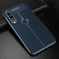 Custodia Silicone Morbida In Pelle Cover S02 per Huawei P30 Lite Blu