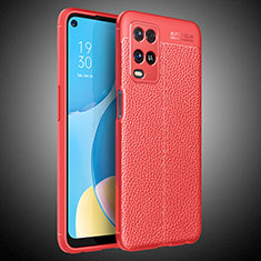 Custodia Silicone Morbida In Pelle Cover S02 per Oppo A54 4G Rosso