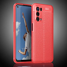 Custodia Silicone Morbida In Pelle Cover S02 per Oppo A54 5G Rosso