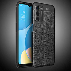 Custodia Silicone Morbida In Pelle Cover S02 per Oppo A55 5G Nero