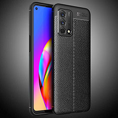 Custodia Silicone Morbida In Pelle Cover S02 per Oppo A74 4G Nero