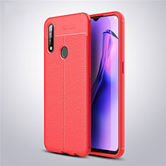 Custodia Silicone Morbida In Pelle Cover S02 per Oppo A8 Rosso