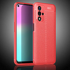 Custodia Silicone Morbida In Pelle Cover S02 per Oppo A93s 5G Rosso