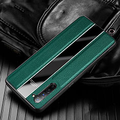 Custodia Silicone Morbida In Pelle Cover S02 per Oppo Reno3 Verde