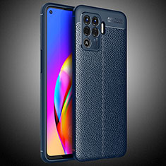 Custodia Silicone Morbida In Pelle Cover S02 per Oppo Reno5 Lite Blu